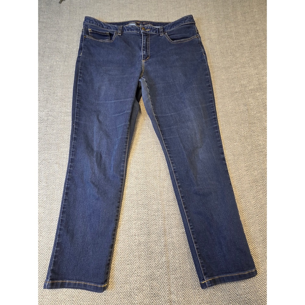 Michael Kors Izzy Copped Skinny Jeans Women's 12 Blue Denim Dark Wash Streetwear